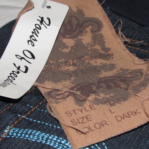 NWT HOUSE OF FREEDOM Dark Wash Pull-On Blue Jeans Size L - Picture 6 of 7